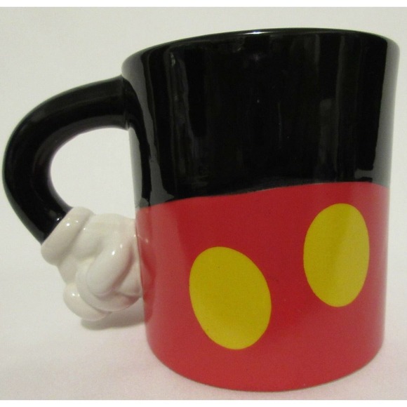 The Disney Store Mickey Mouse Large Mug Cup Coffee Tea 3D Red Black Collectable - Picture 2 of 10